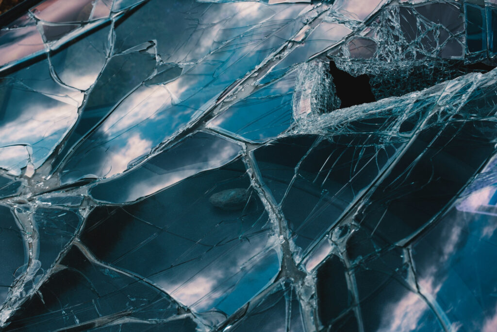 Broken windshield
