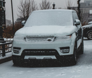 Snow covered car